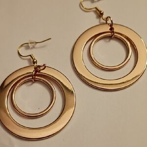 Chic Gold-Tone Double Hoop Earrings